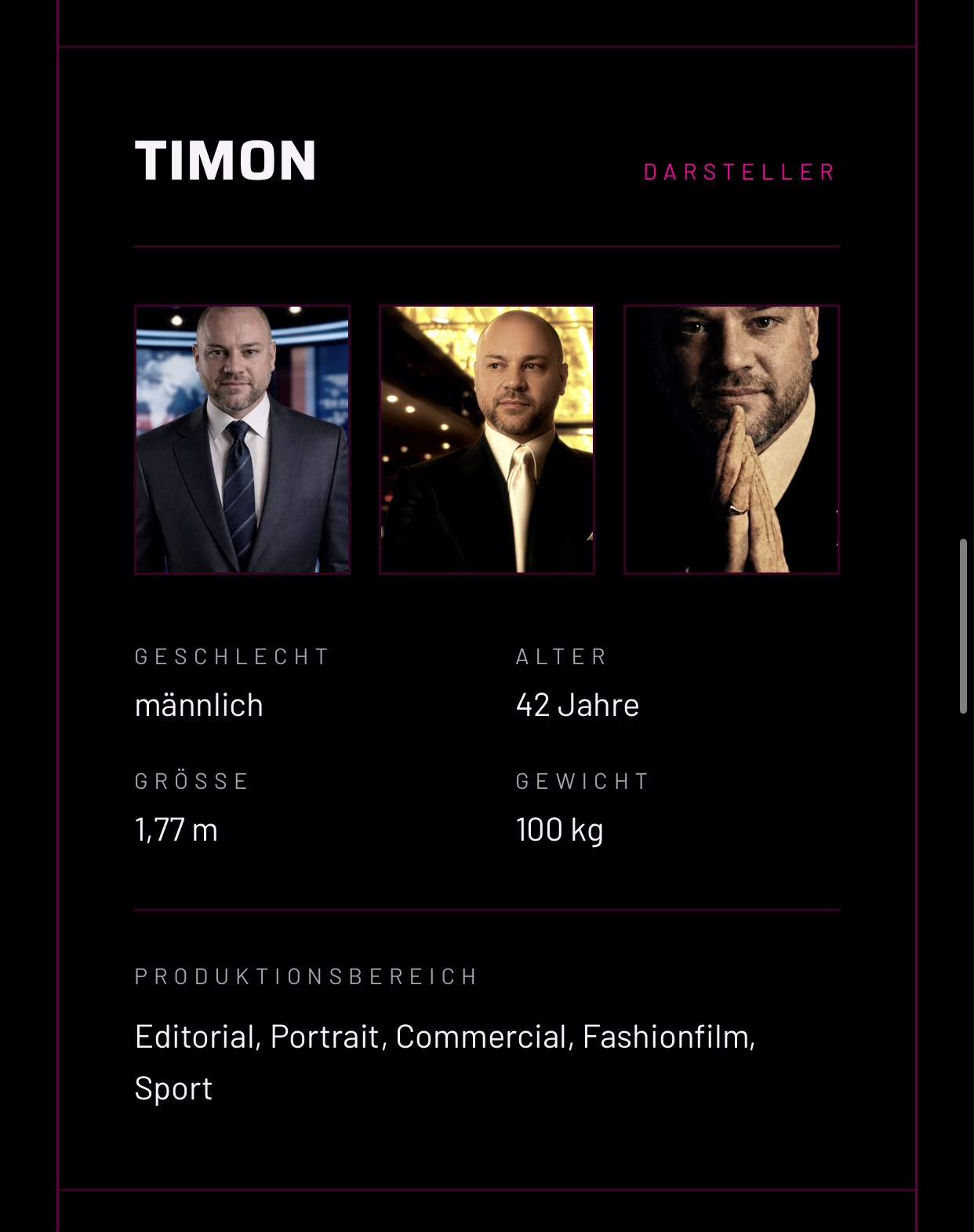 Timon — Actor at Sugar Agency